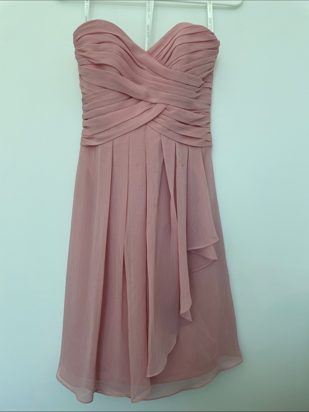 Strapless Rose Pink Chiffon A-Line Dress